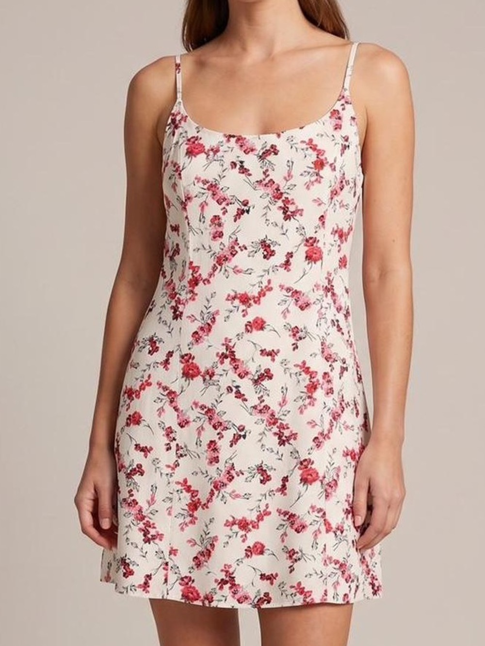 A New Day Cream Slip Dress with Pink Floral Print